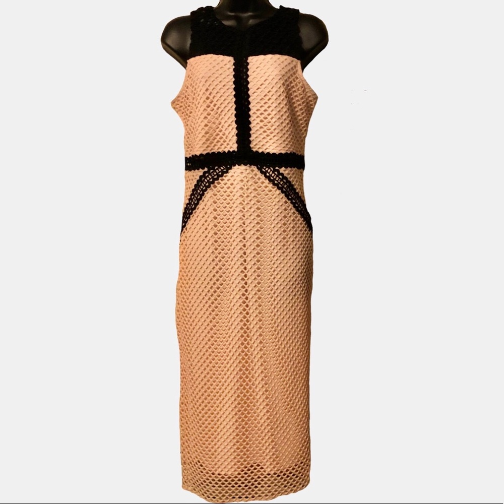 TopShop | Peach & Black Net Maxi Dress | 6 - Picture 2 of 13